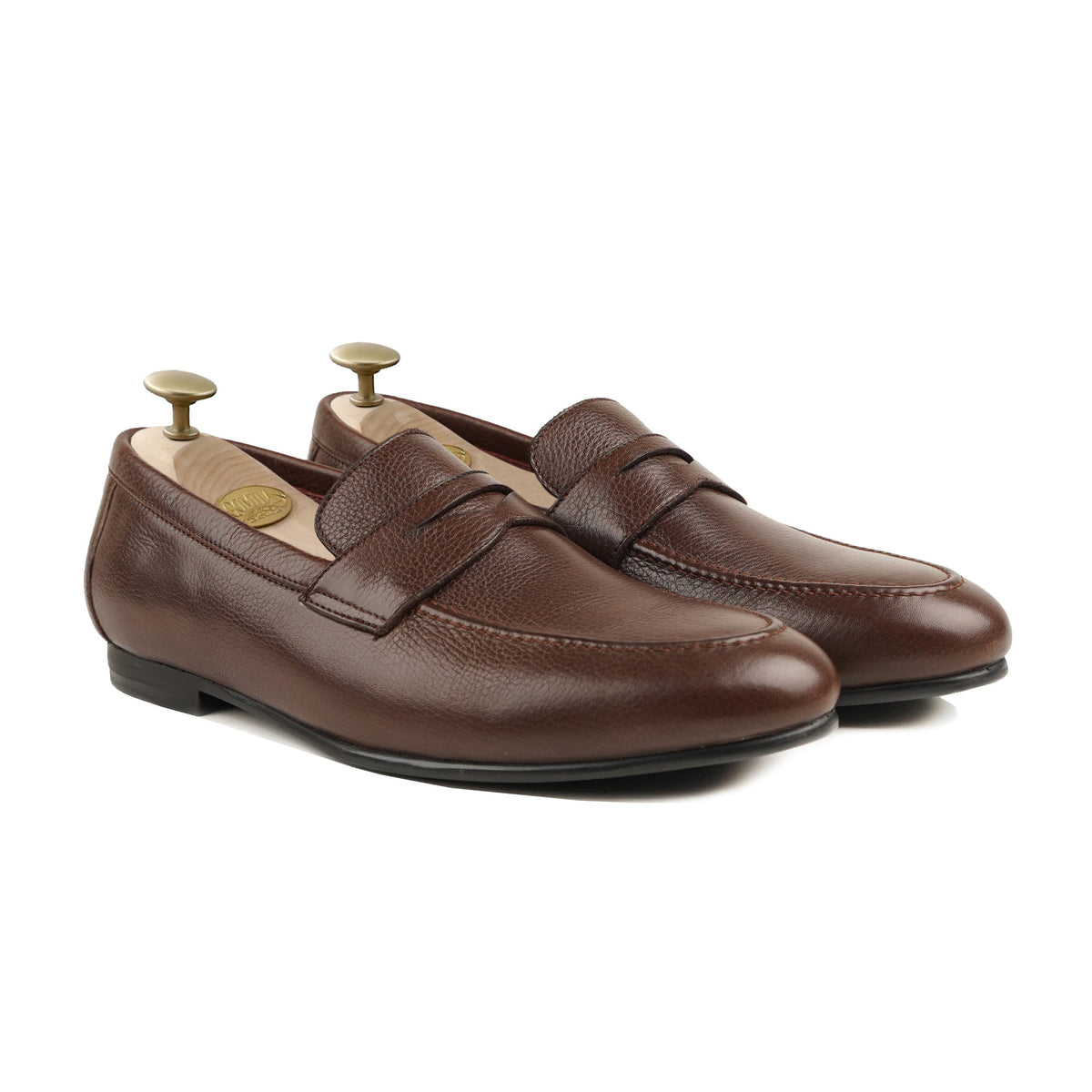 Argenta - Men's Dark Brown Pebble Grain Leather Loafer