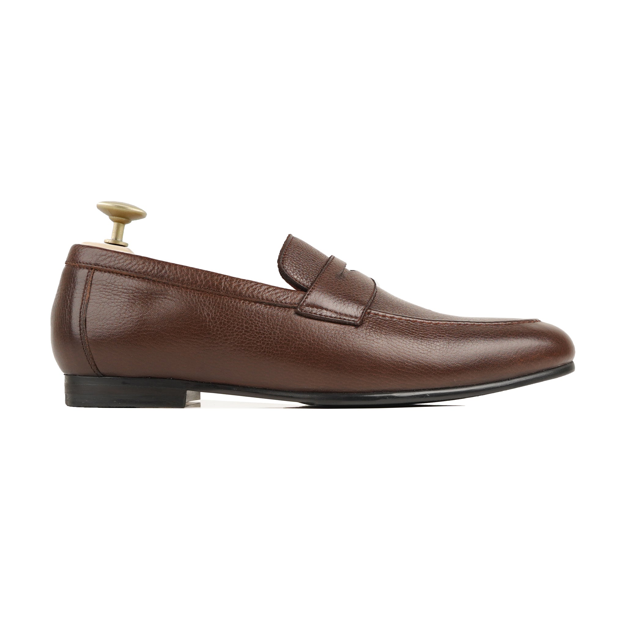 Argenta - Men's Dark Brown Pebble Grain Leather Loafer
