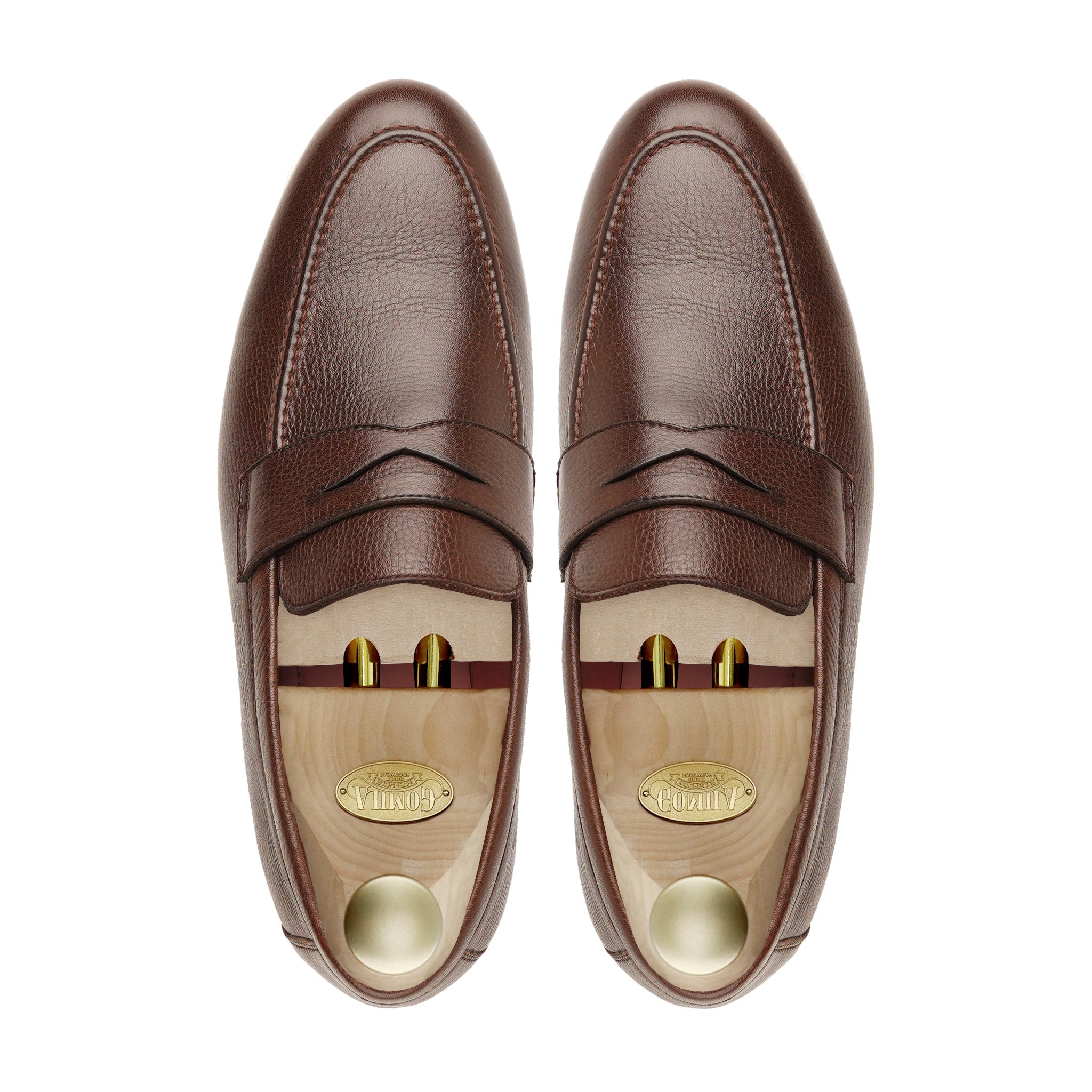 Argenta - Men's Dark Brown Pebble Grain Leather Loafer