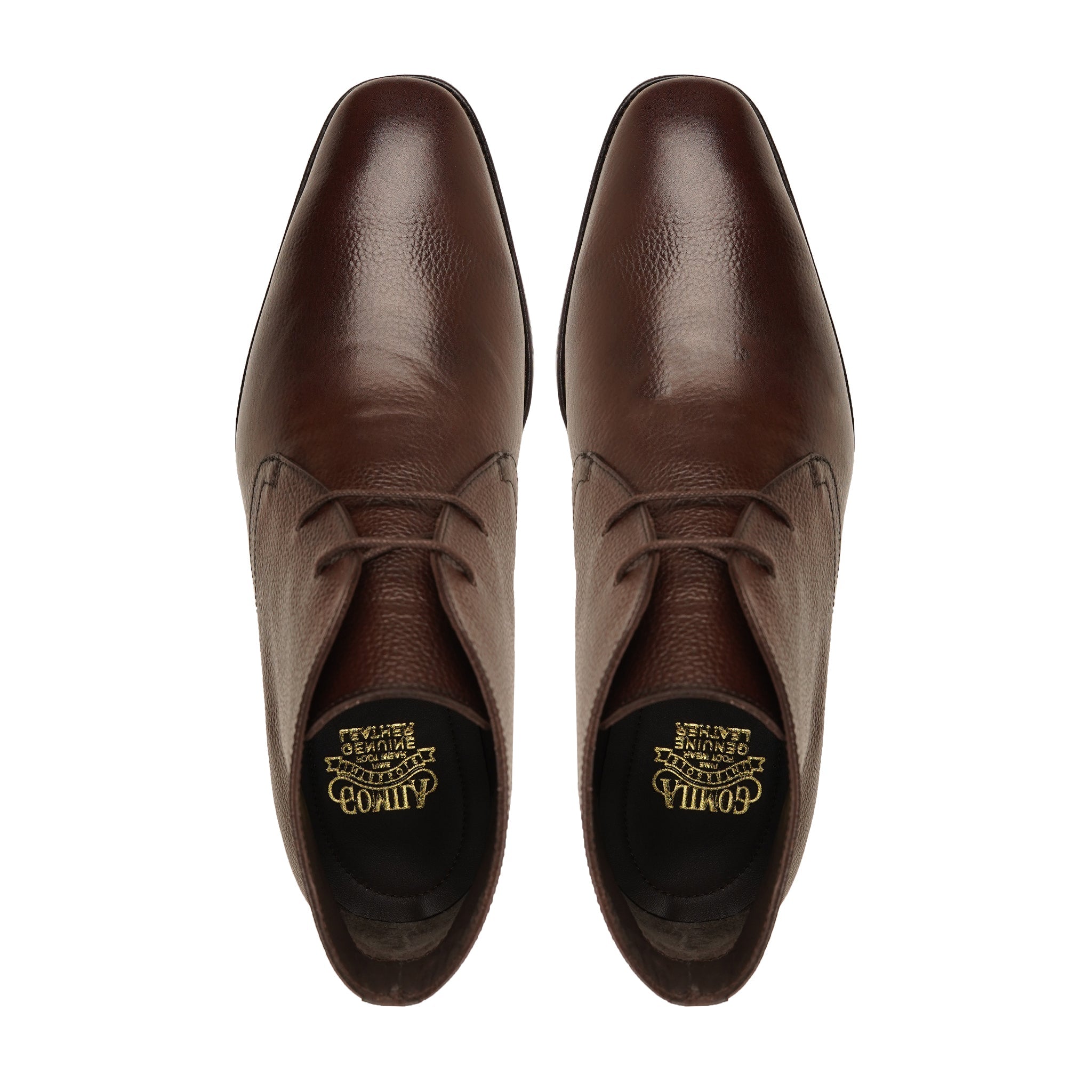 Tenin - Men's Dark Brown Pebble Grain Chukka Boot