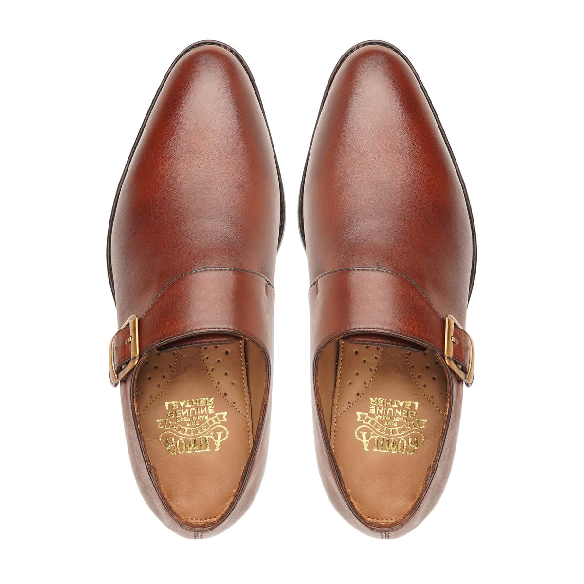 Masha - Men's Brown Calf Leather Single Monkstrap