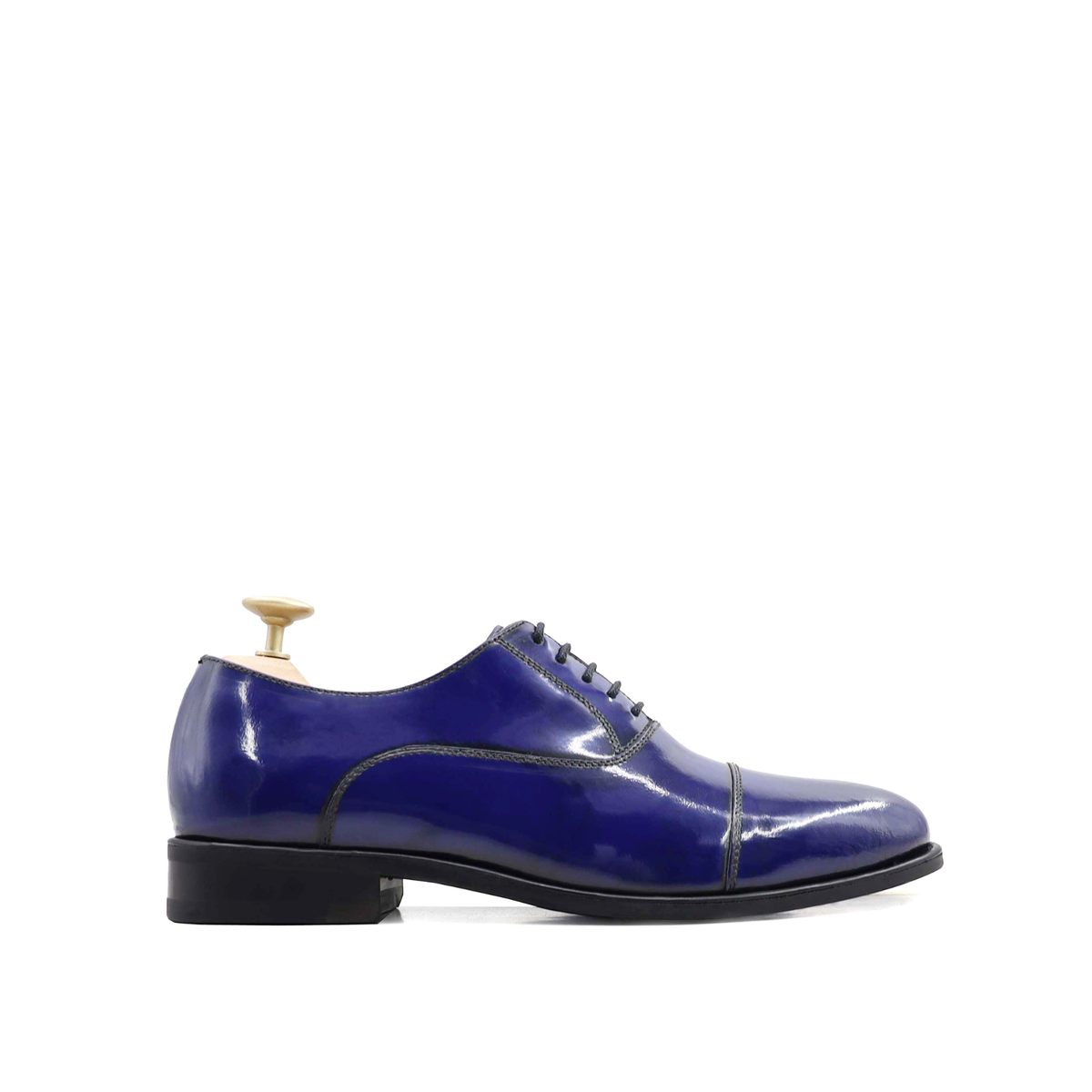 Badden - Men's Burnished Blue Box Leather High Shine Oxford Shoe
