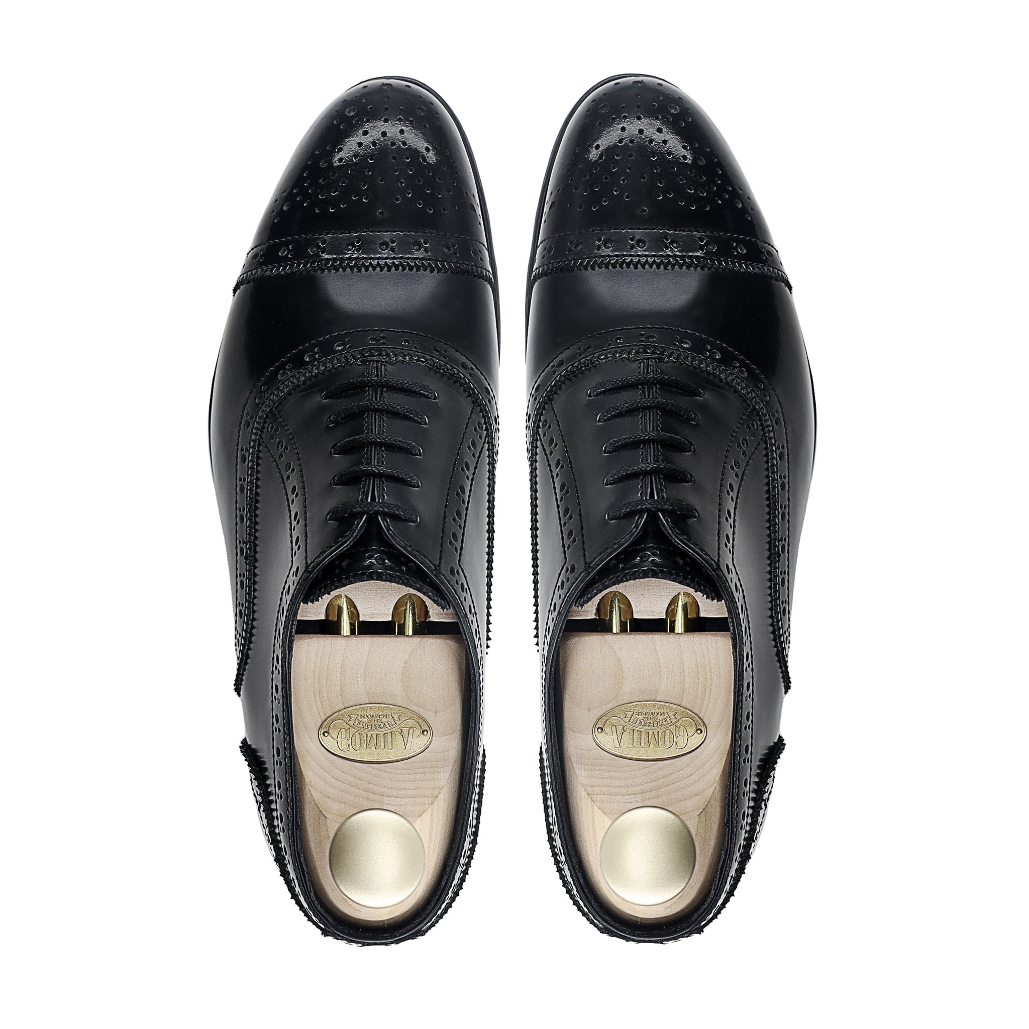 Dustin - Men's Black Box Leather High Shine Oxford Shoe