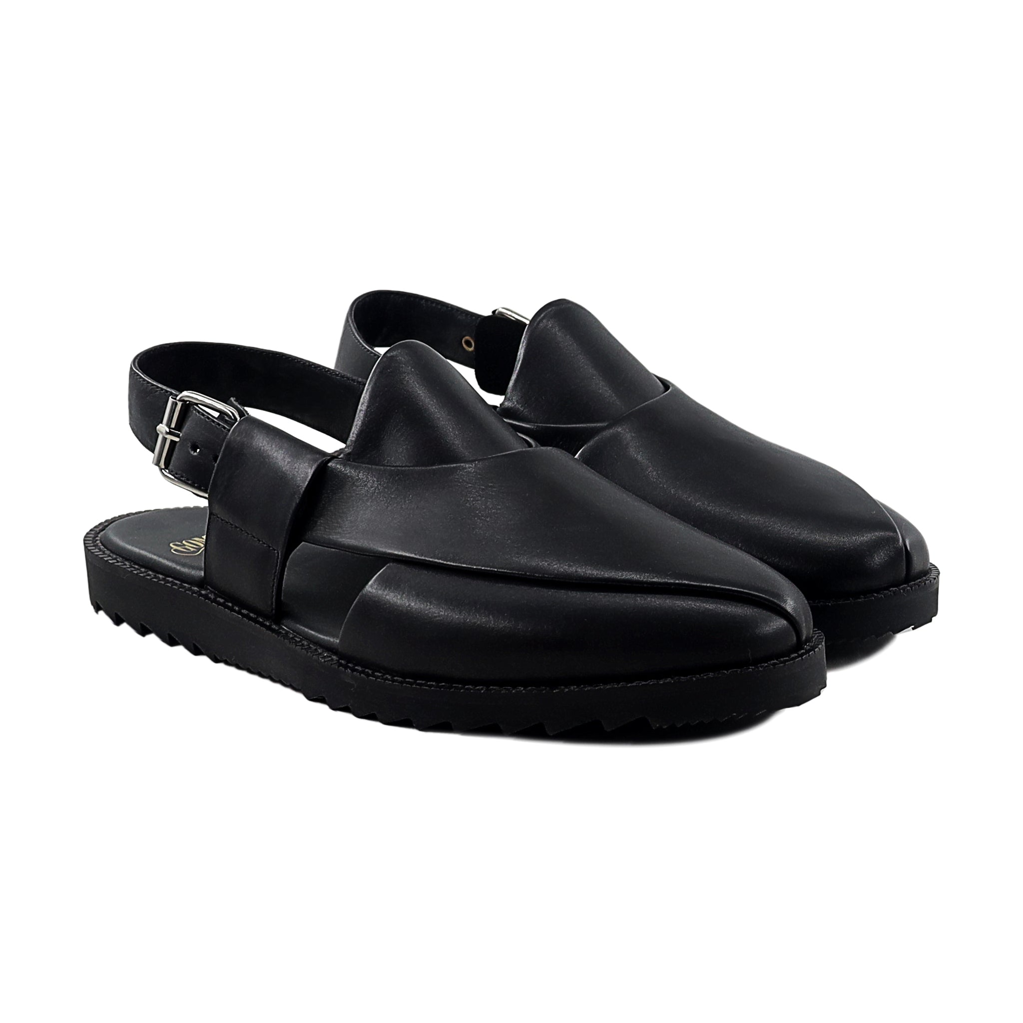Crissy - Men's Black Calf Leather Sandal