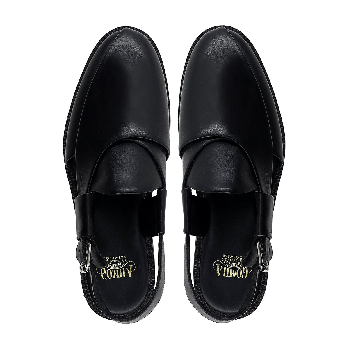 Crissy - Men's Black Calf Leather Sandal