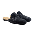 Cason - Men's Black Calf Leather Embroidery Slipper