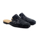 Cason - Men's Black Calf Leather Embroidery Slipper