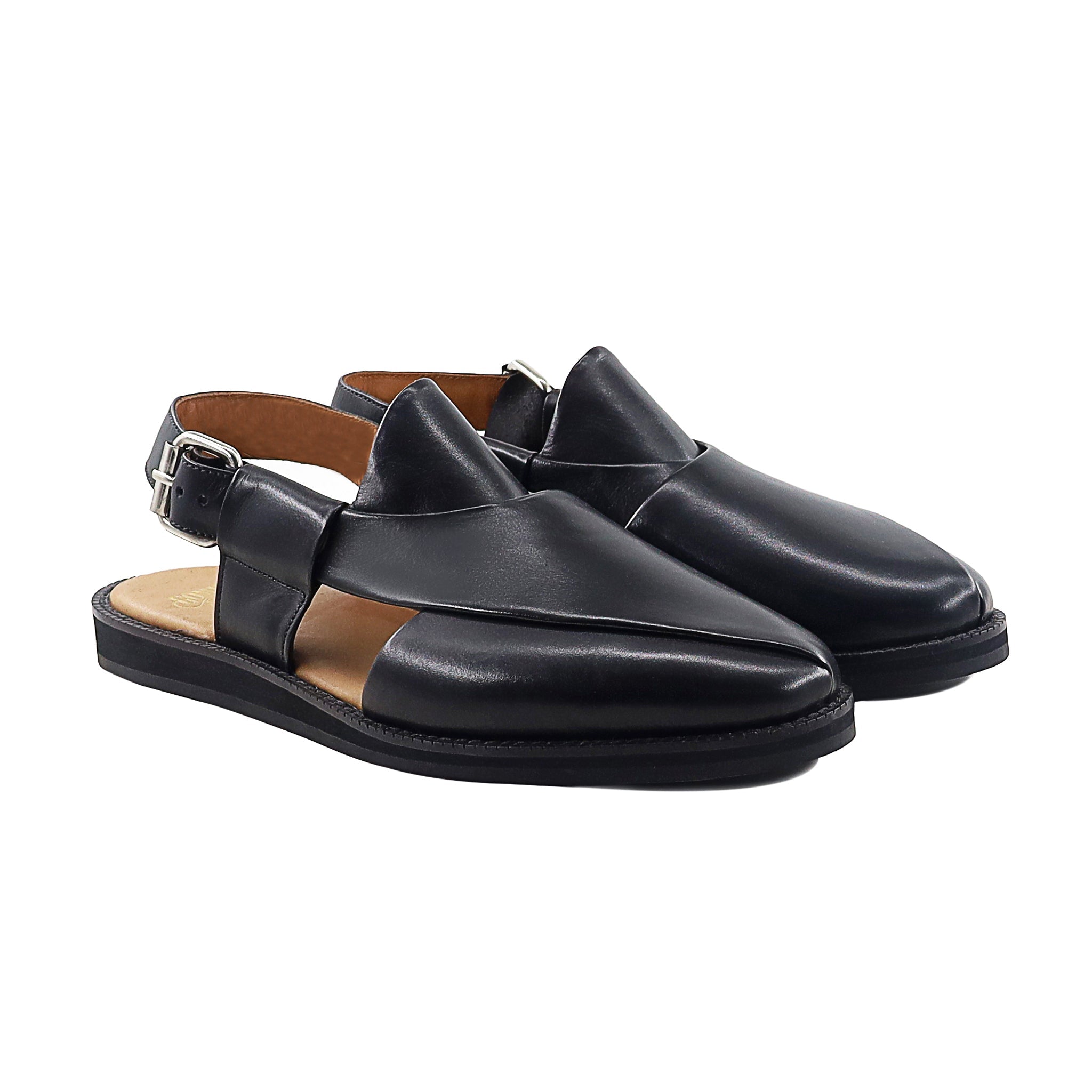 Ewing - Men's Black Calf Leather Sandal