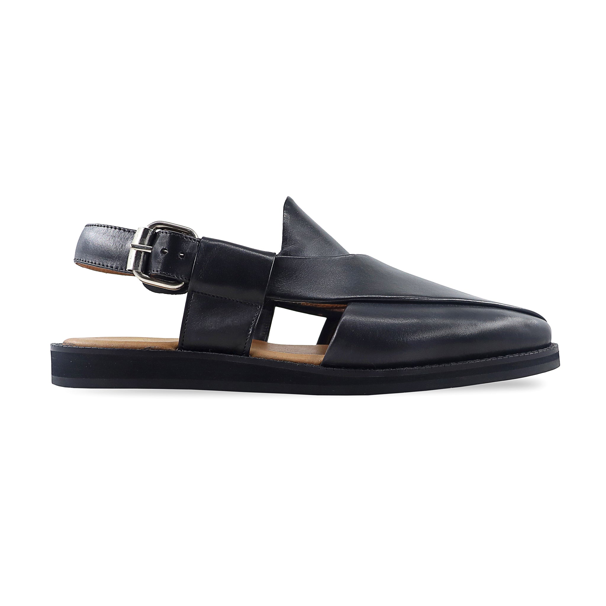 Ewing - Men's Black Calf Leather Sandal