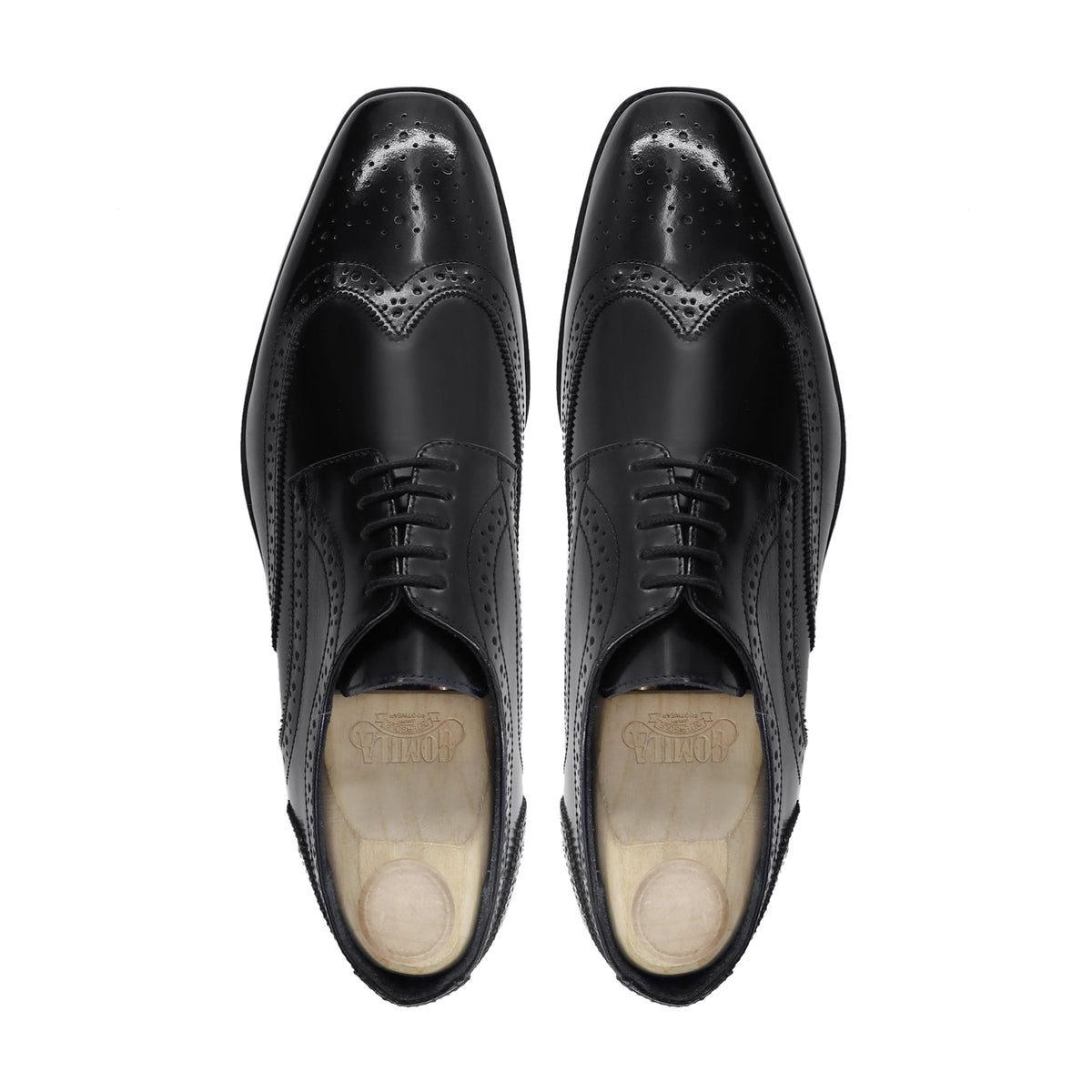 Athel - Men's Black Box Leather High Shine Derby Shoe