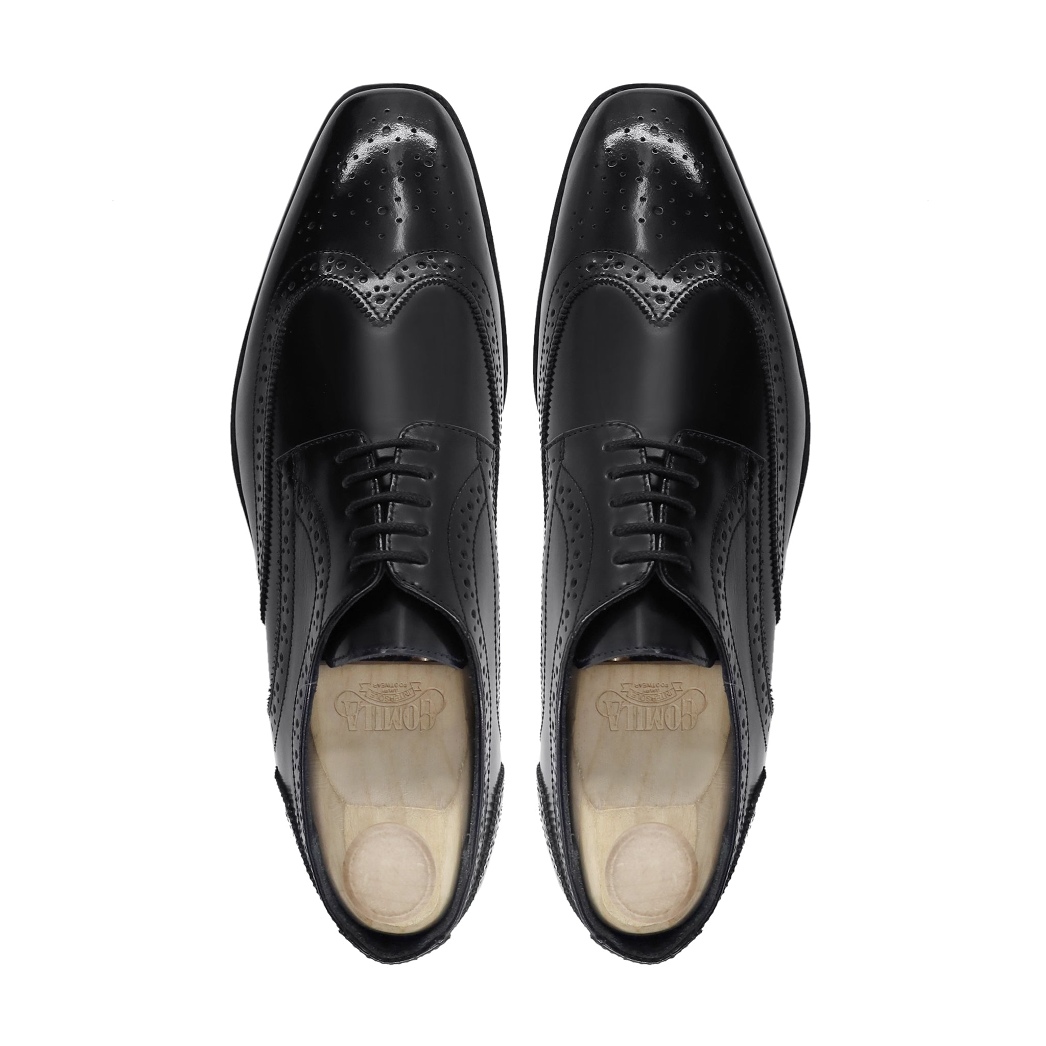 Athel - Men's Black Box Leather High Shine Derby Shoe
