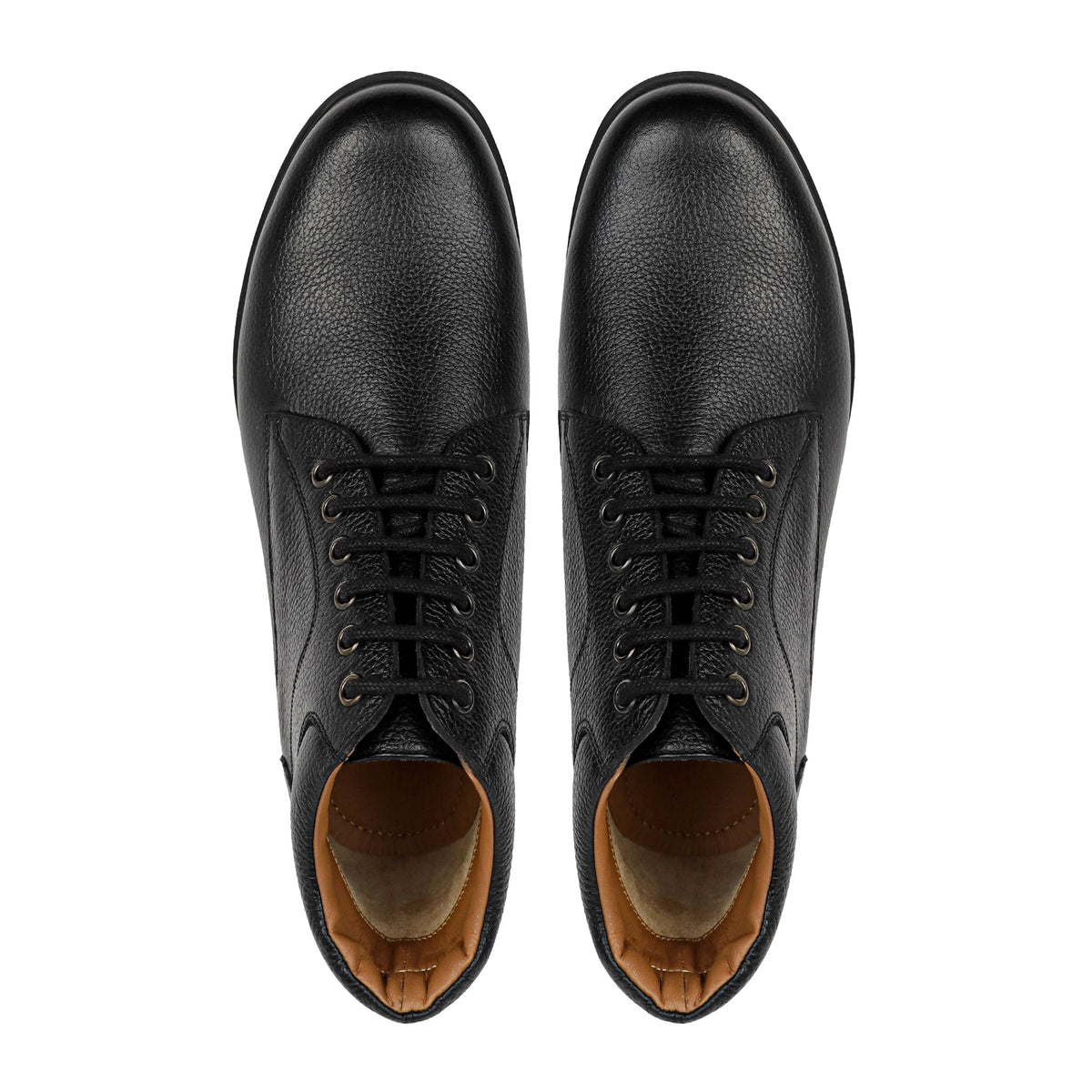 Axton - Men's Black Pebble Grain Leather Boots