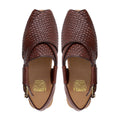 Nelton - Men's Brown Hand Woven Calf Leather Sandal