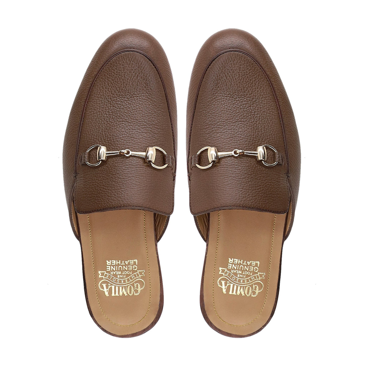Selyse - Men's Brown Pebble Grain Leather Slipper