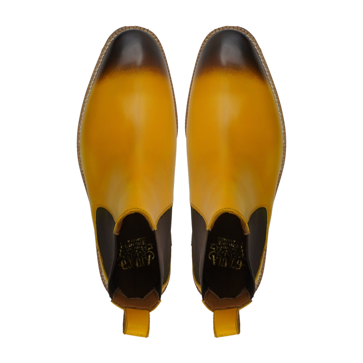 Abigal - Men's Burnished Yellow Calf Leather Chelsea Boot