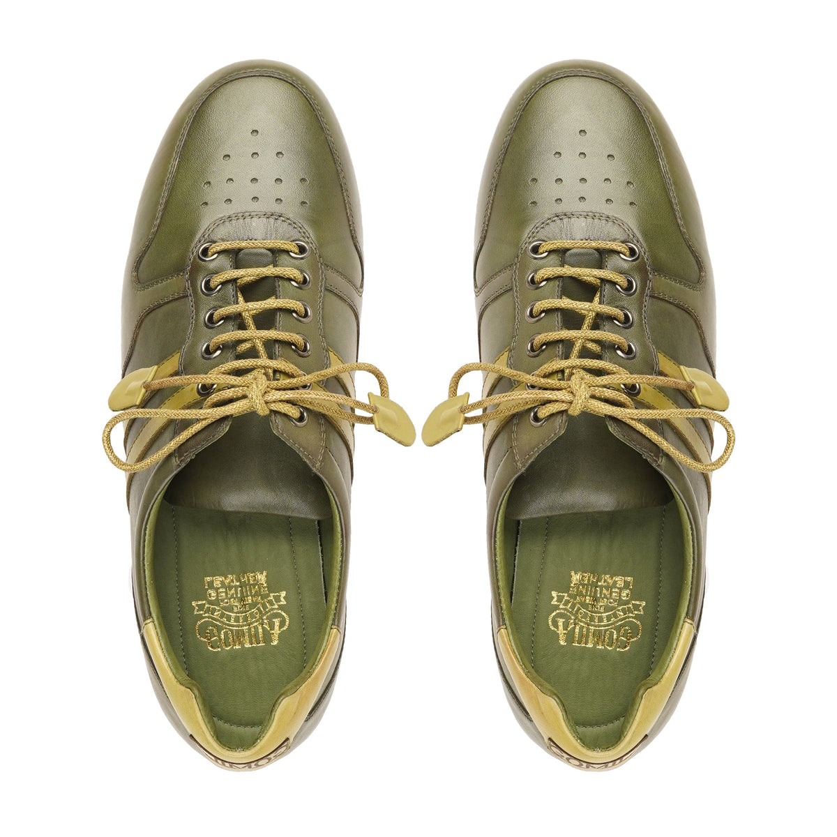 Monq - Men's Light Green Leather Jogger