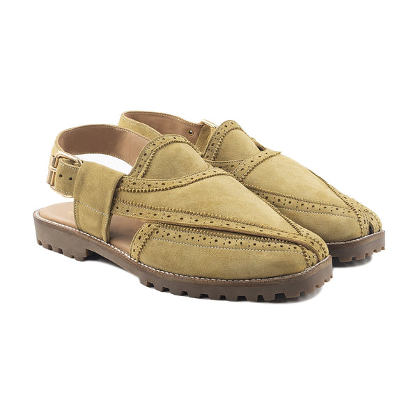 Marcel  - Men's Camel Kid Suede Sandal
