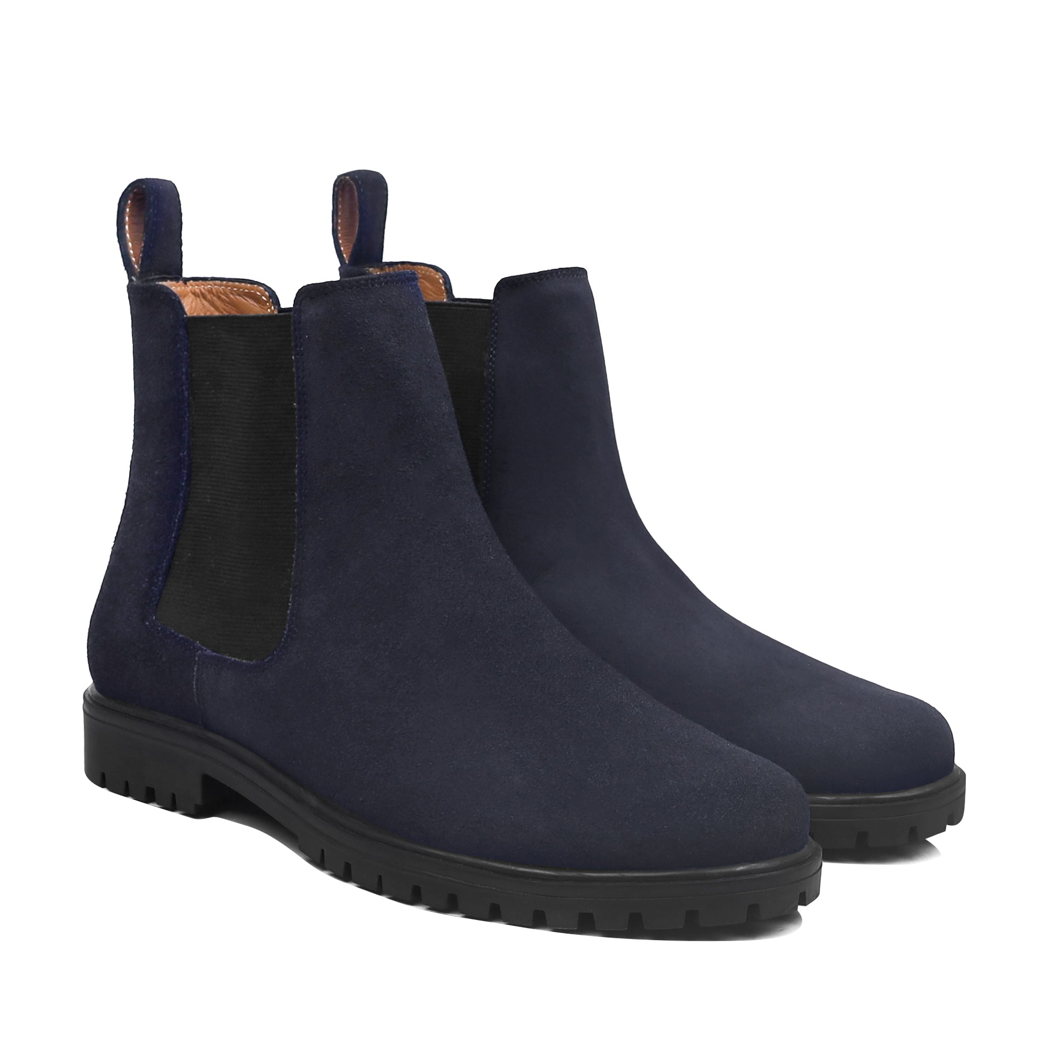 Ashcroft - Men's Navy Blue Kid Suede Chelsea Boot