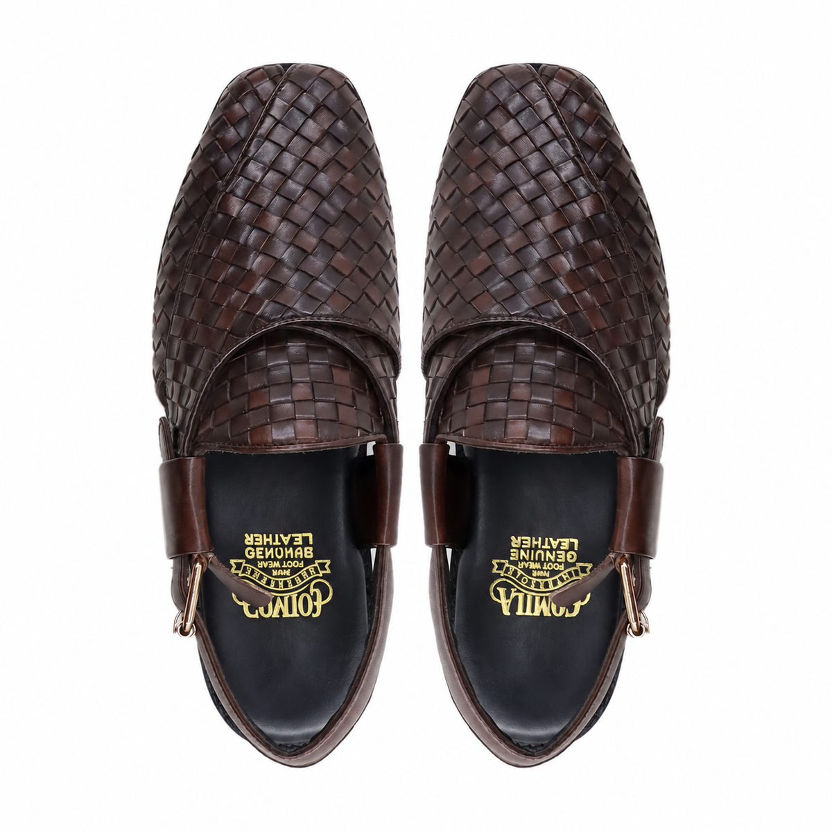 Auther - Men's Brown Hand Woven Leather Sandal