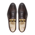 Inteus - Men's Dark Brown Calf Leather Loafer