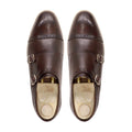 Haslit - Men's Dark Brown Calf Leather Double Monkstrap