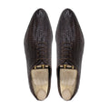 Terina - Men's Dark Brown Hand Woven Calf Leather Wholecut Shoe