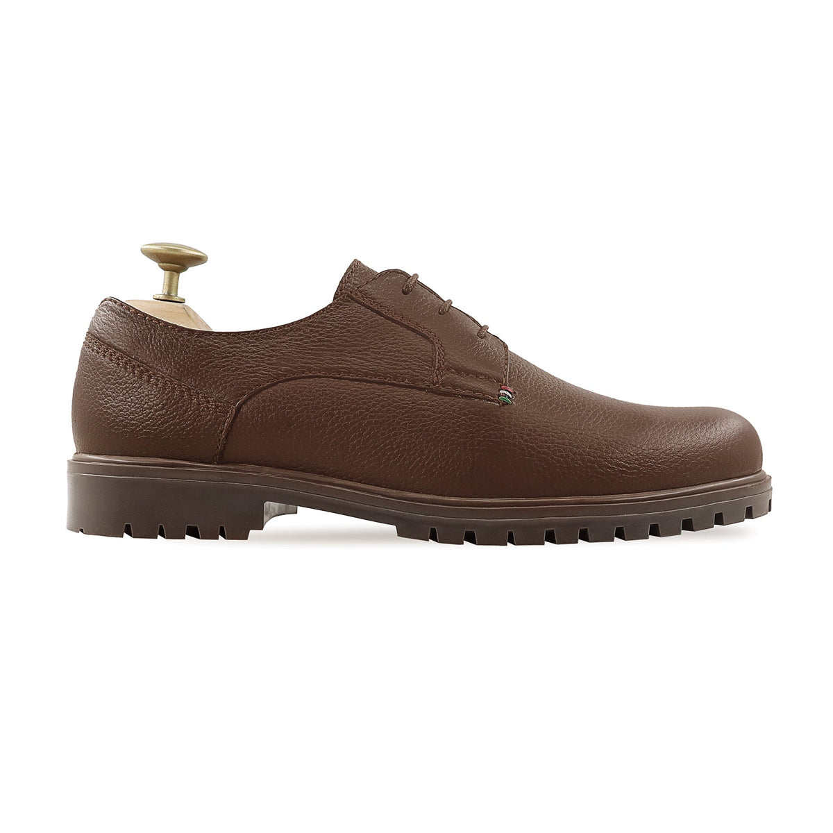Francisco - Men's Brown Pebble Grain Derby Shoe