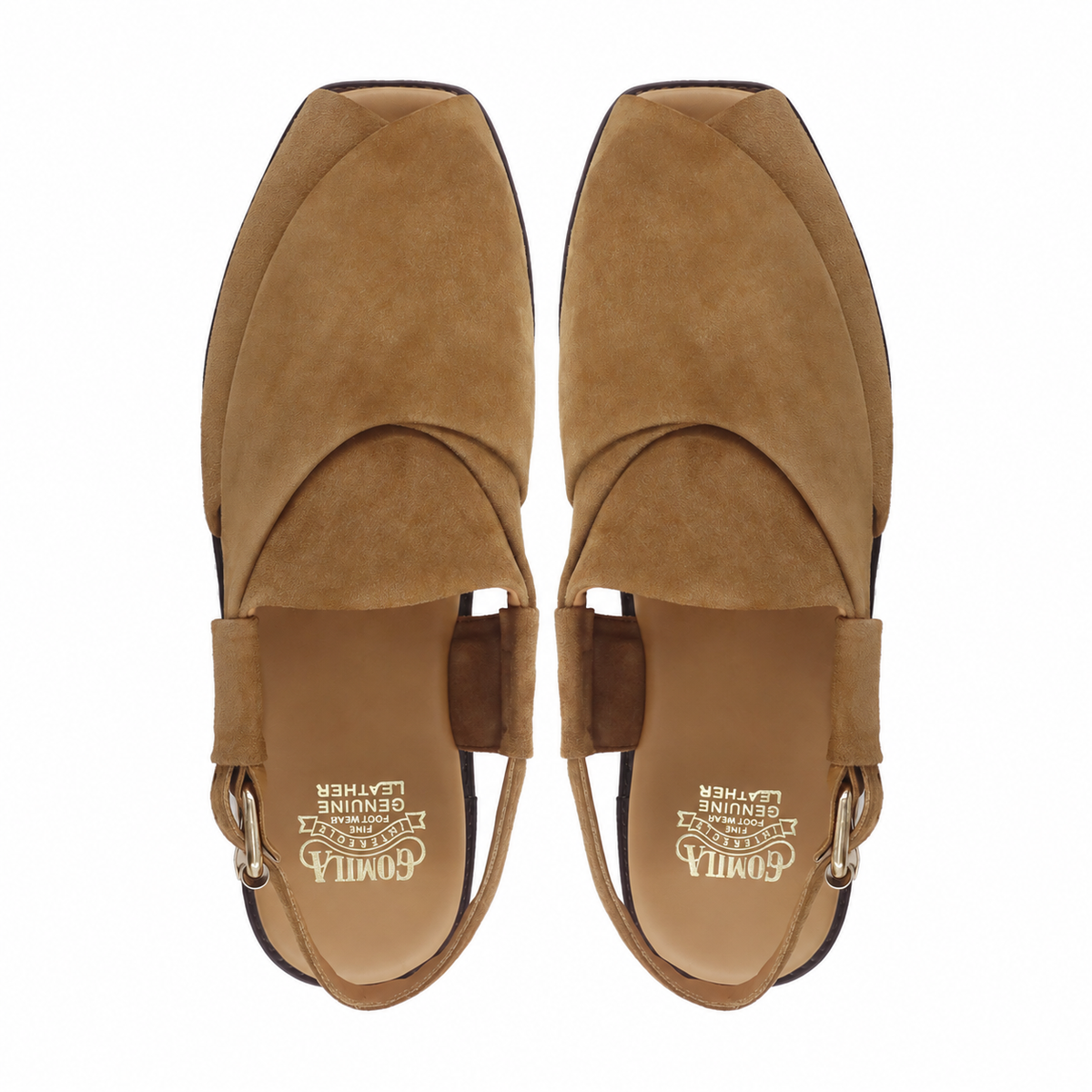 Rory - Men's Camel Kid Suede Sandal