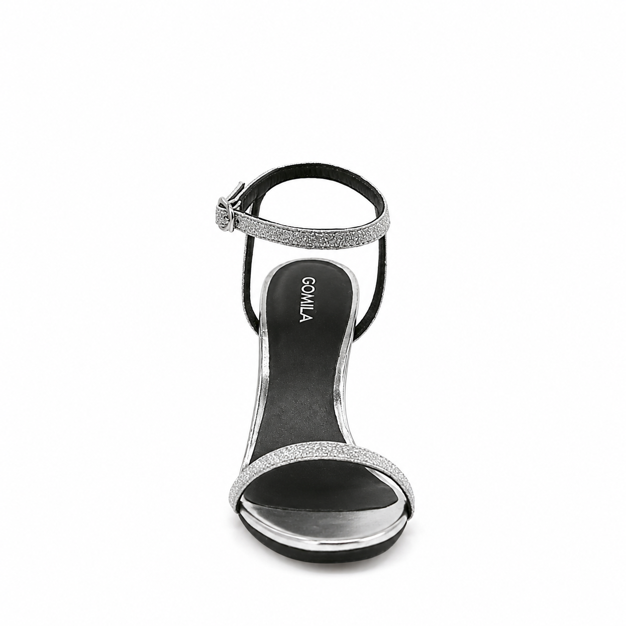 Emilia - Women's Silver Strapped 90mm Heels
