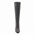 Elsie - Ladies Grey and Blue Calf Leather Long Boot