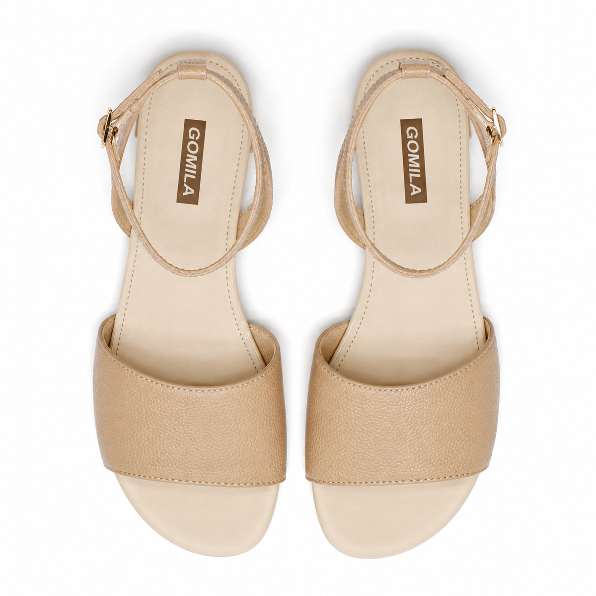 Solane - Women's Light Beige Strapped Sandal
