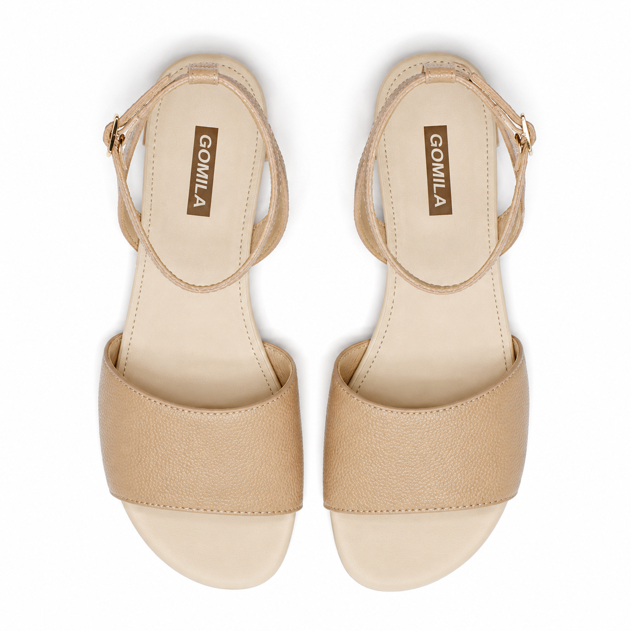 Solane - Women's Light Beige Strapped Sandal
