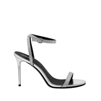 Emilia - Women's Silver Strapped 90mm Heels