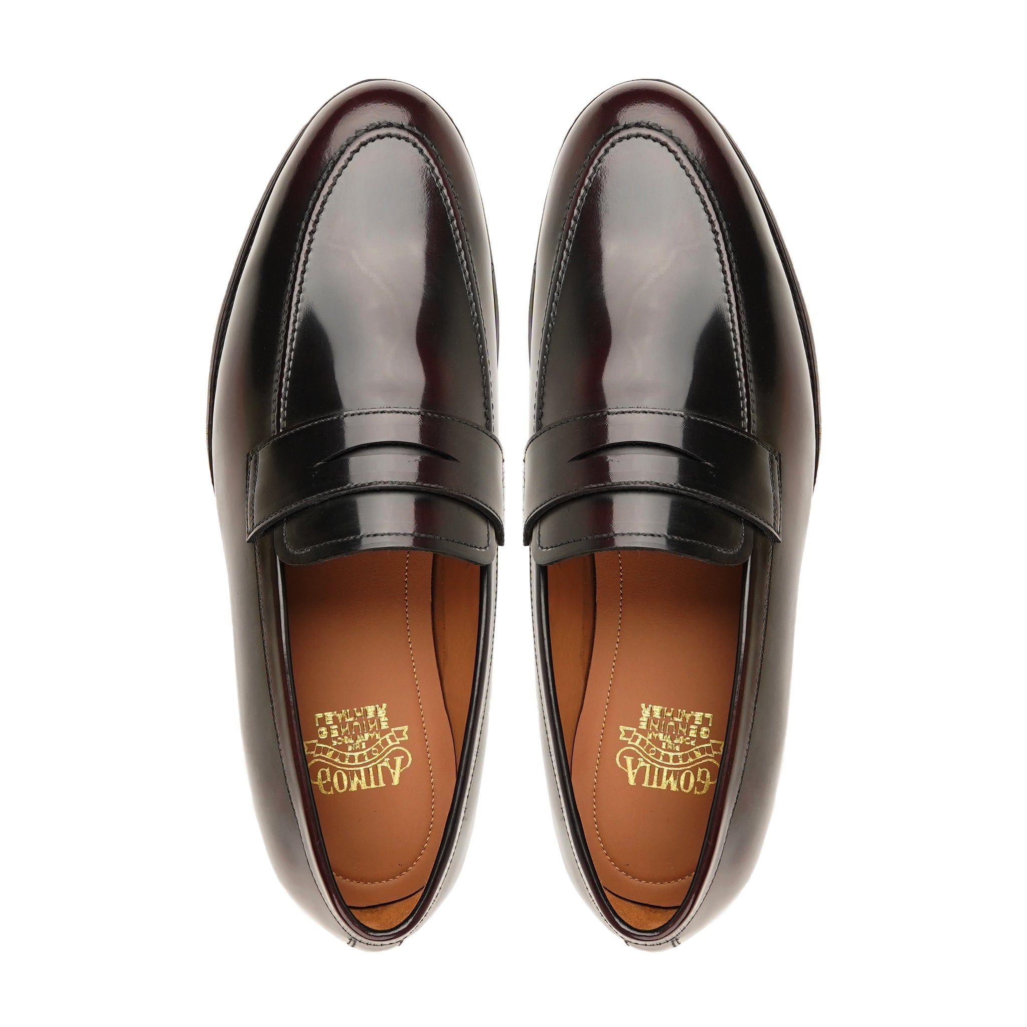 Emile - Men's Burnished Burgendy Box Leather High Shine Loafer
