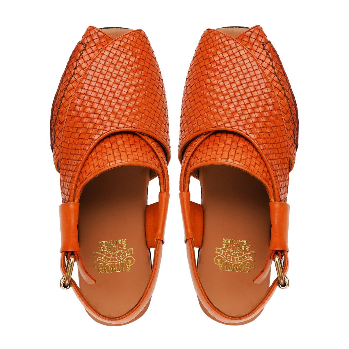Yuka - Men's Tan Hand Woven Calf Leather Sandal