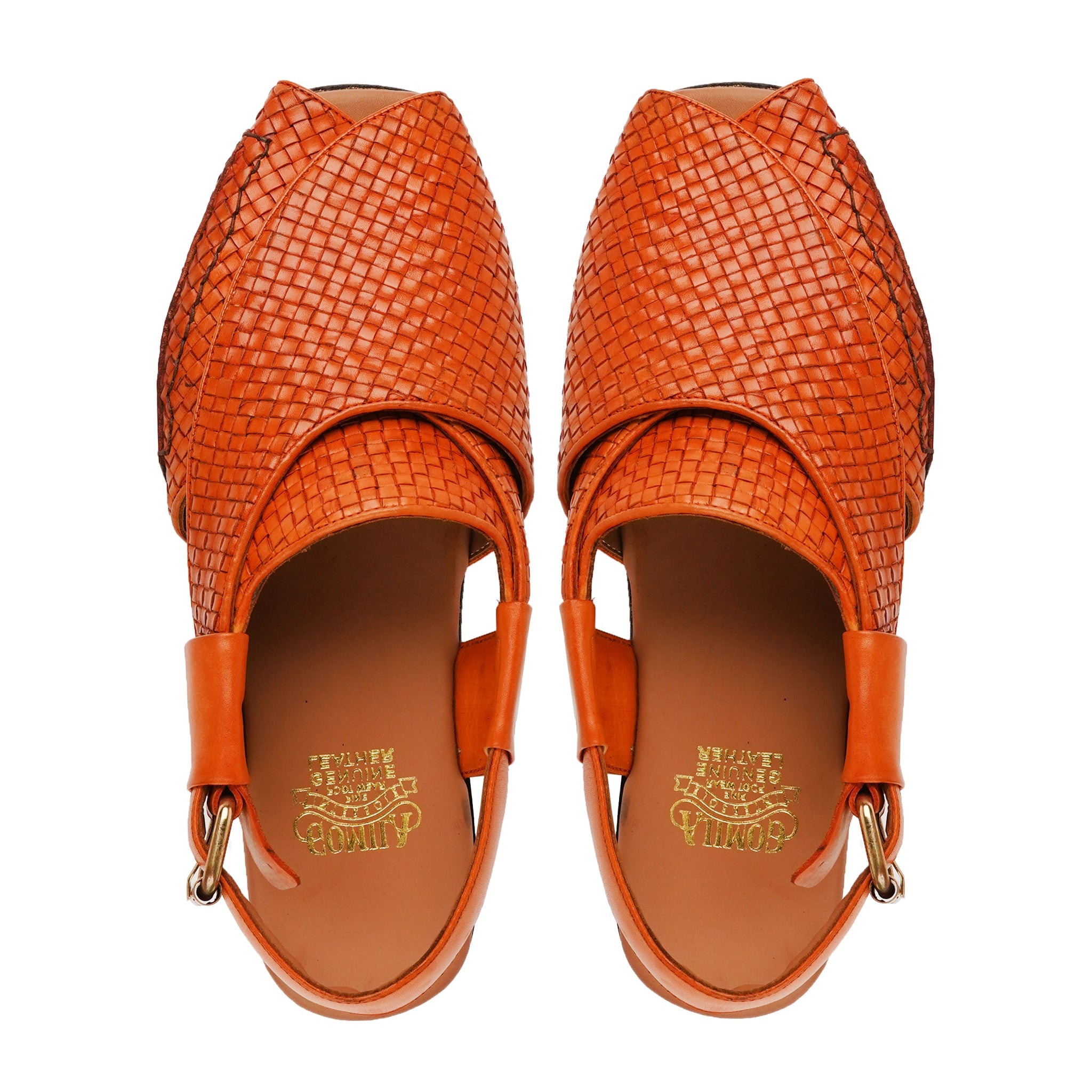 Yuka - Men's Tan Hand Woven Calf Leather Sandal