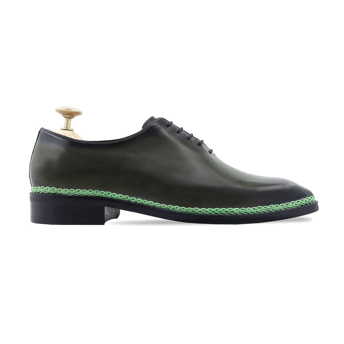 Lieksa - Men's Burnished Green Calf Leather Wholecut Shoe - Goodyear Welted
