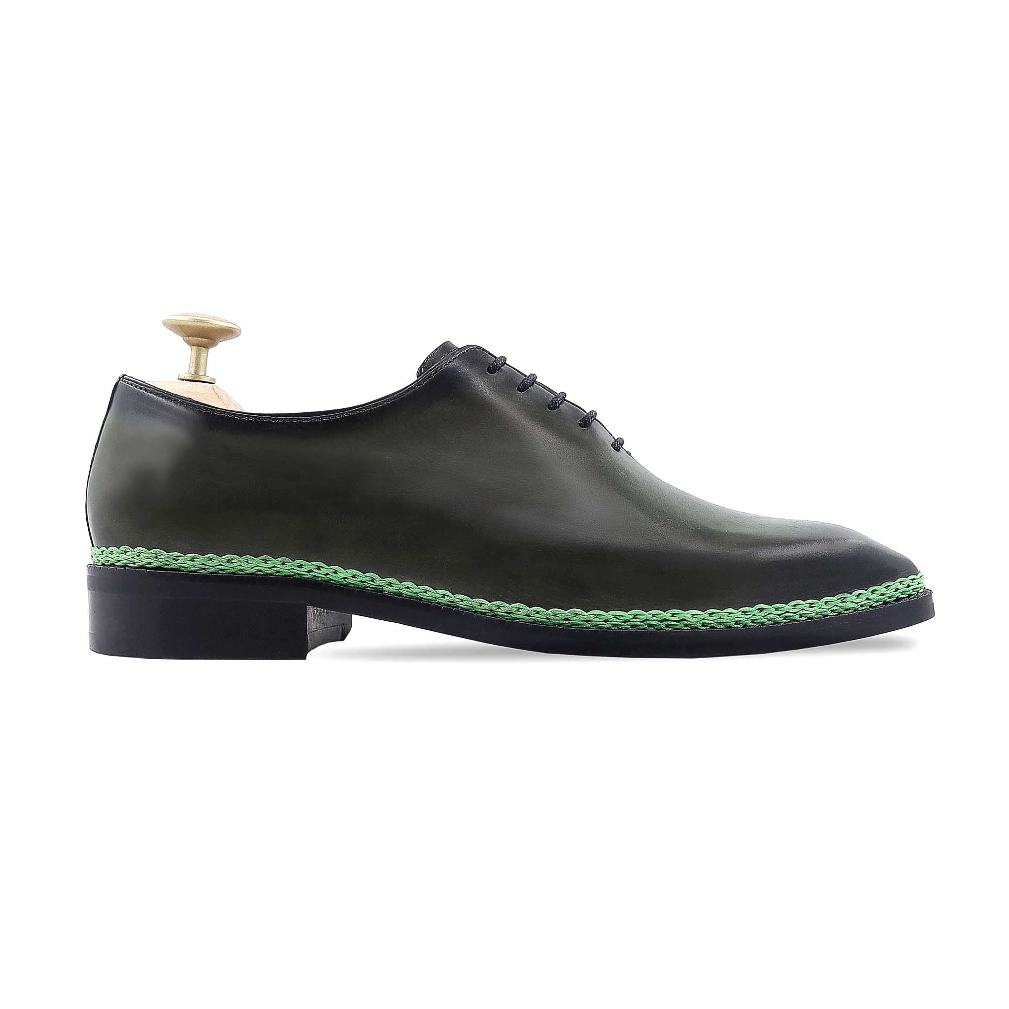 Lieksa - Men's Burnished Green Calf Leather Wholecut Shoe - Goodyear Welted
