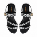 Calyx - Women's Black and Grey Strapped Sandal