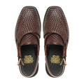 Masami - Men's Dark Brown Hand Woven Calf Leather Sandal