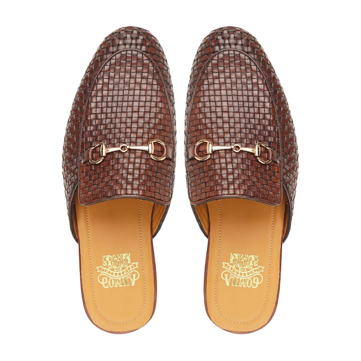 Akane - Men's Burgundy Hand Woven Calf Leather Slipper