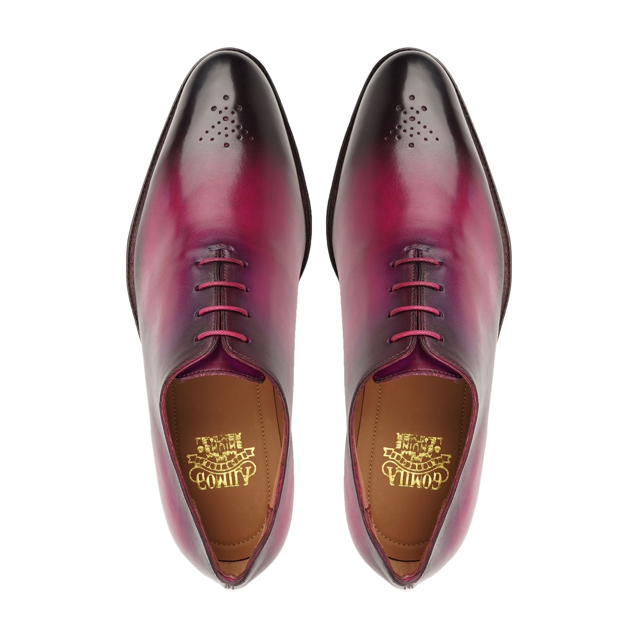 Jorge - Men's Fuchsia Patina Calf Leather Wholecut Shoe