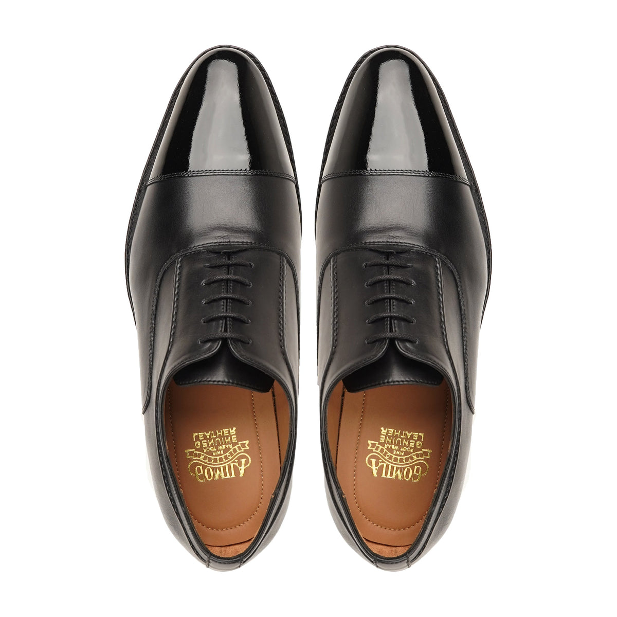 Golsar - Men's Black Calf and Patent Leather Oxford Shoe