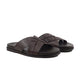 Callum - Men's Dark Brown Pebble Grain Leather Slipper
