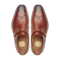 Pete - Men' Burgundy Brown Calf Leather Single Monkstrap