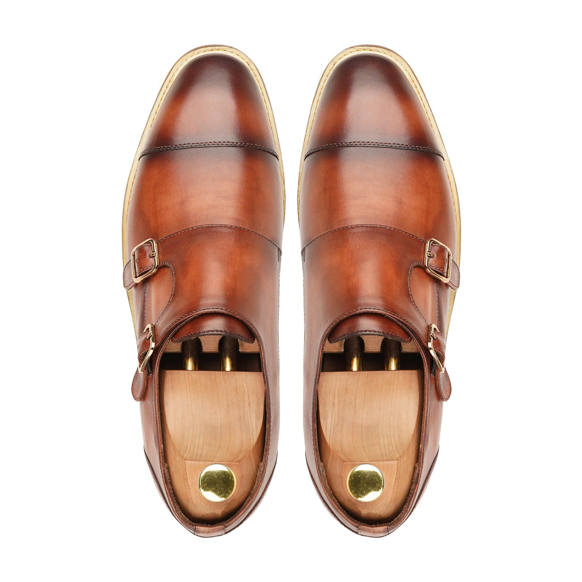 Canon - Men's Burnished Brown Calf Leather Double Monkstrap