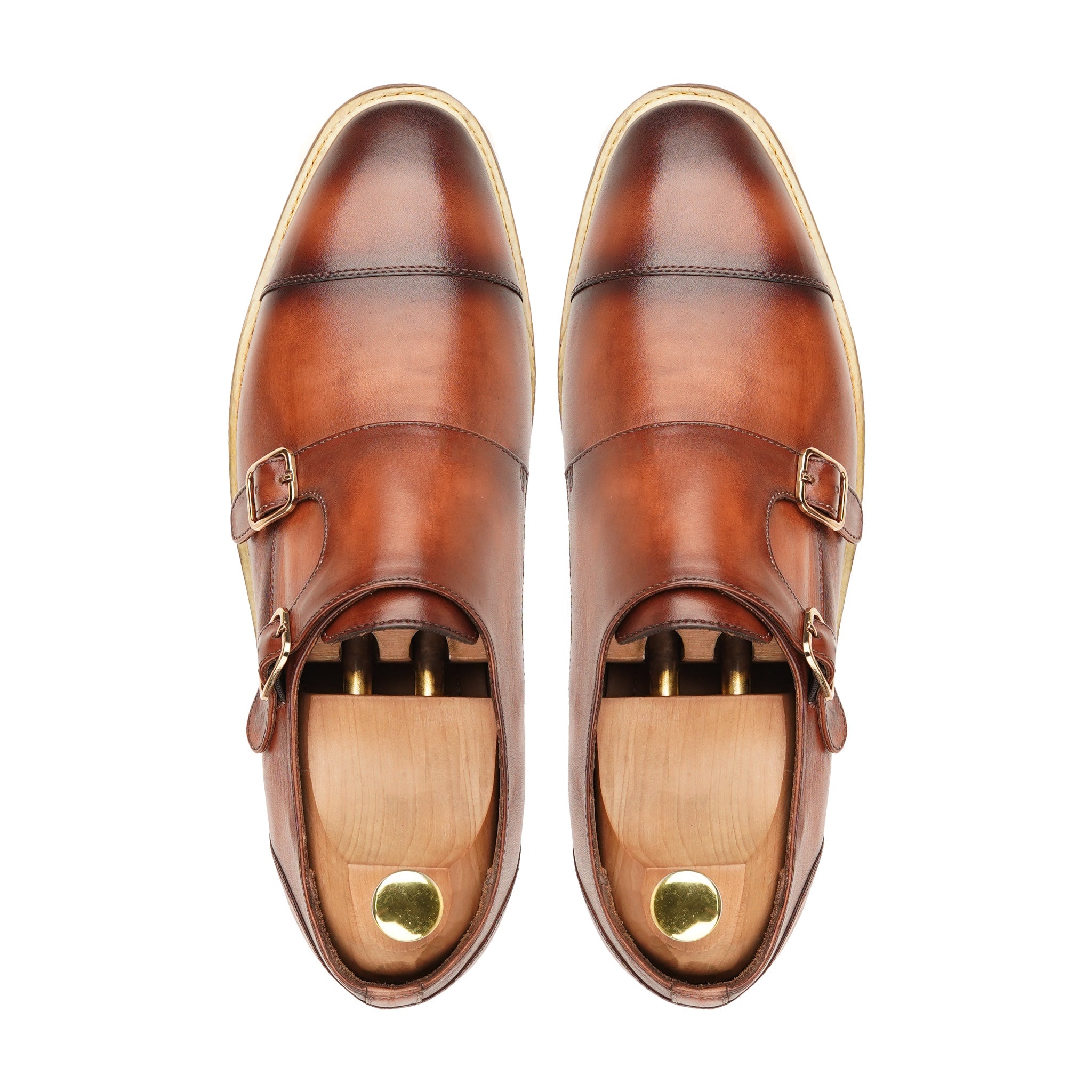 Canon - Men's Burnished Brown Calf Leather Double Monkstrap