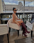 Elsie - Ladies Oxblood Calf Leather Long Boot