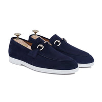 Vesco - Men's Navy Blue Suede Loafer