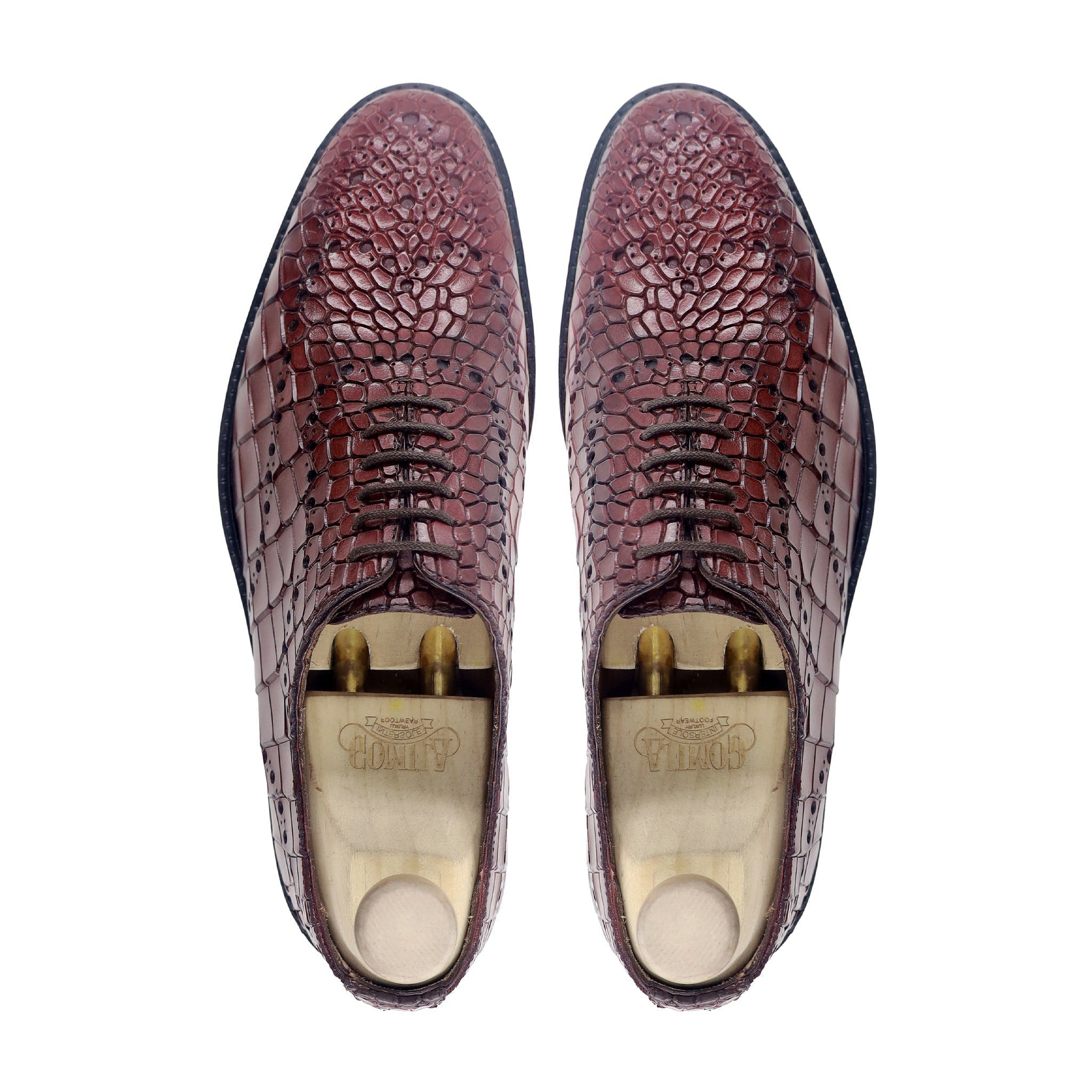 Karol - Men's Oxblood Calf Leather Wholecut Shoe
